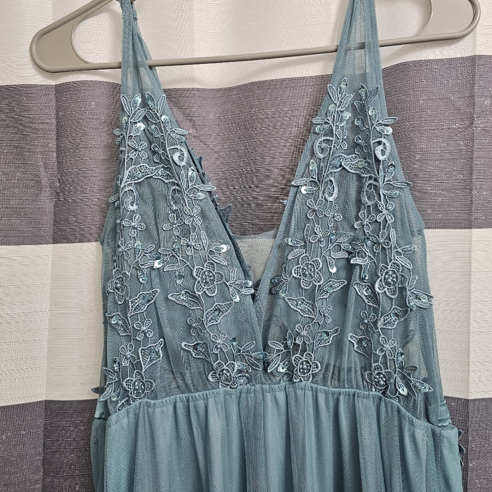 Ever Pretty Blue Embellished Backless Gown - Picture 7 of 11